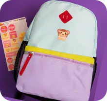 conjunto de etiquetas e uma mochila