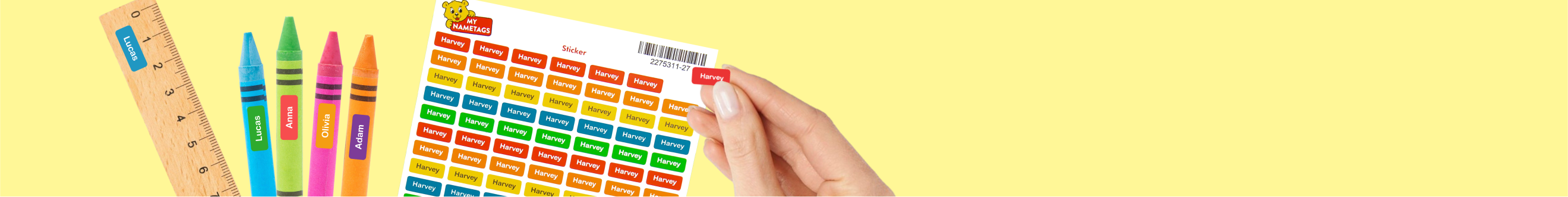 Banner de mini etiquetas de identificação personalizadas